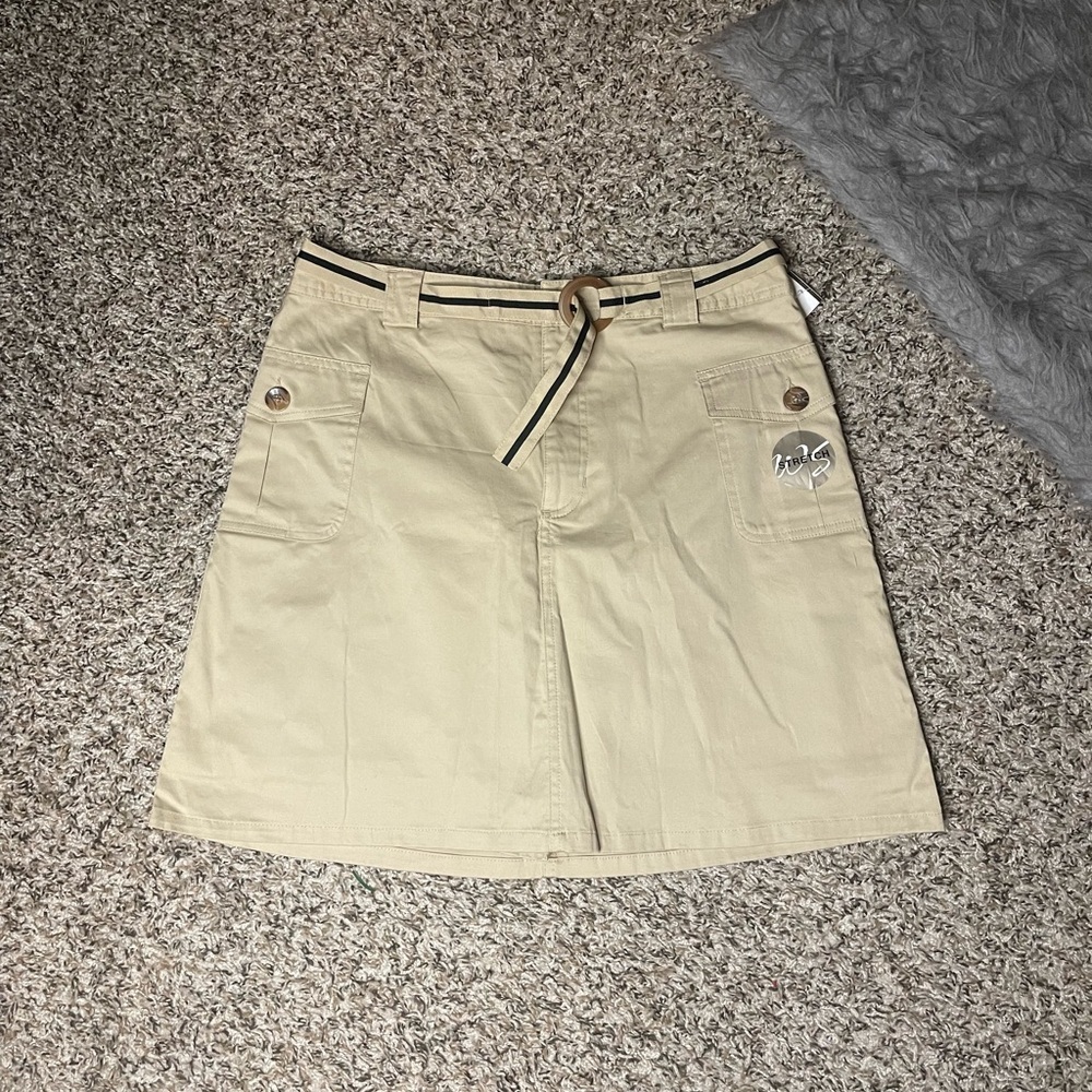 White Stag Tan Mini Skirt with Belt & Attached Shorts